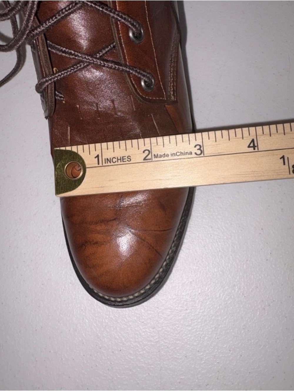 Justin L0563 Women's Brown Marble Deerlite Leather Laced Boots - Size 6.5B Box - Picture 12 of 12